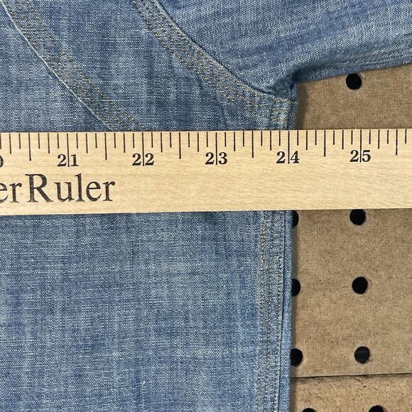 Yigal Azrouel New York Menswear Denim Jean Pearl Snap Shirt USA Mid Wash XL Men - Picture 7 of 9